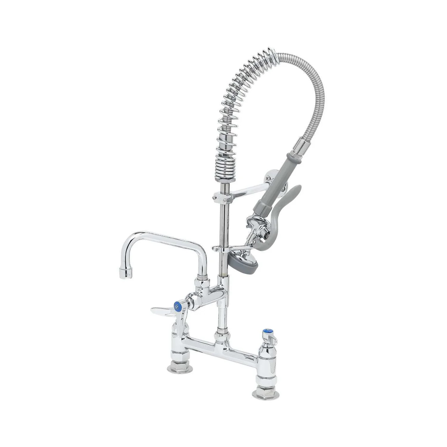 T&S Brass MPZ-8DLN-06 24-9/16" H Deck Mount Mini Pre-Rinse Unit - 6" Swing Nozzle & Lever Handles