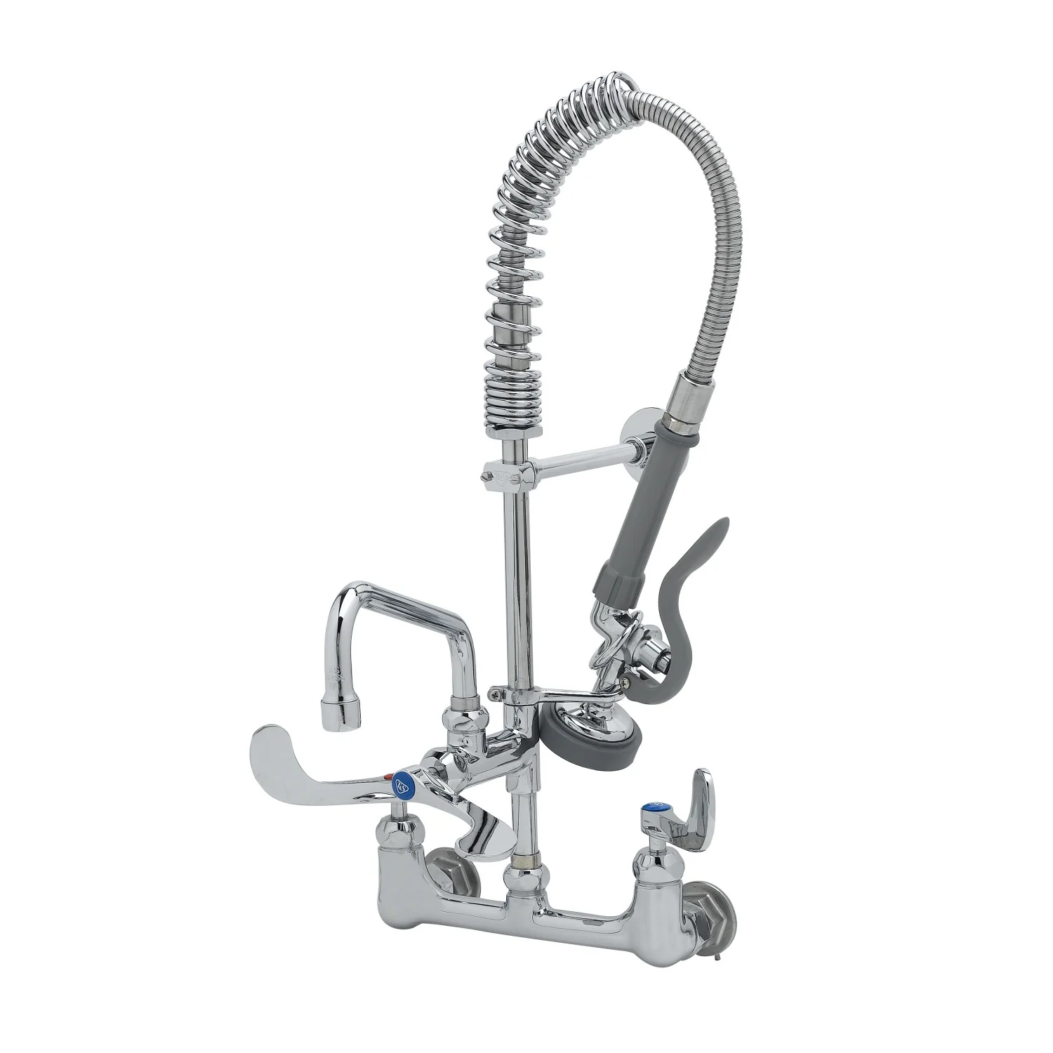 T&S Brass MPZ-8WWN-08-CR 8" Wall Mount Mini Pre-Rinse - 8" Nozzle & Wrist Handles (Cerama)