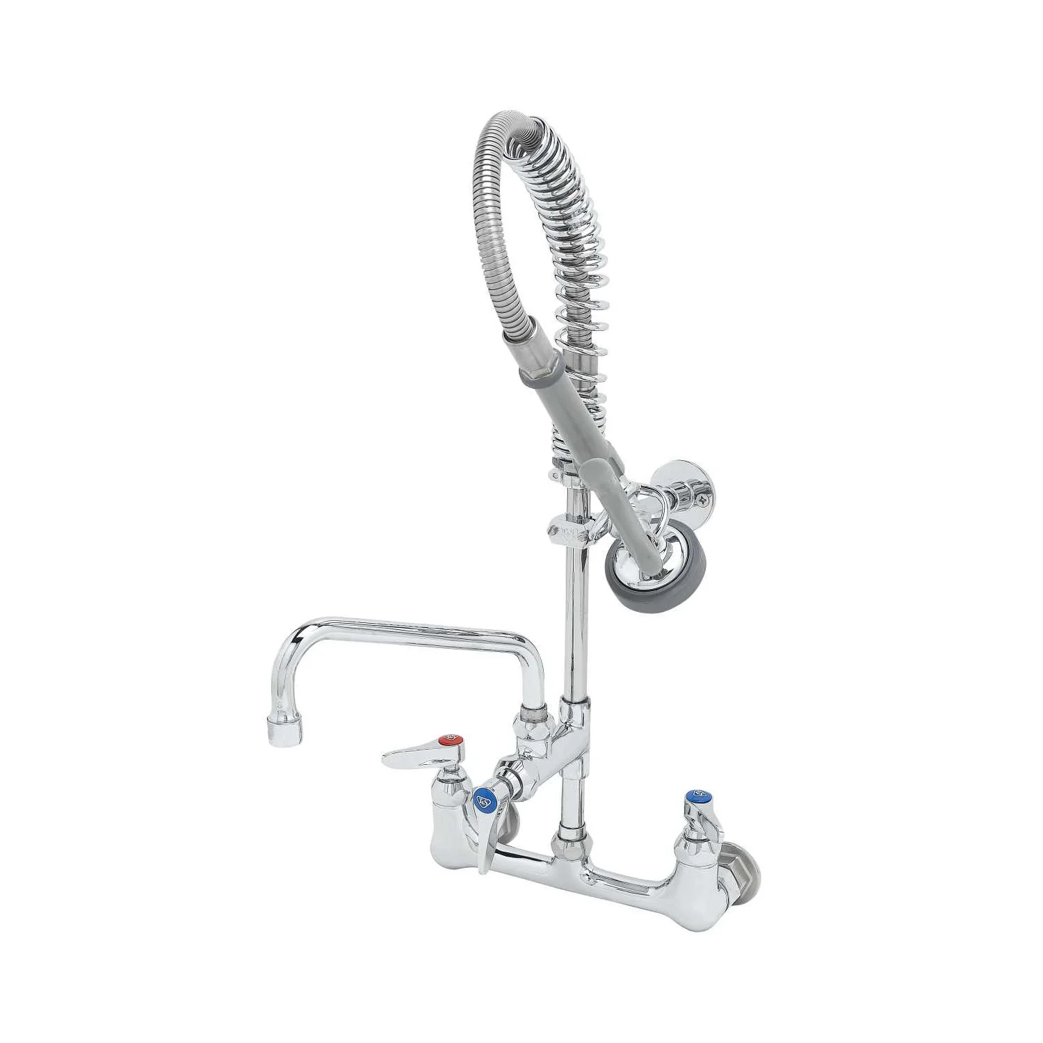 T&S Brass MPZ-8WLN-08 8" Wall Mount Mini Pre-Rinse - 8" Nozzle & Lever Handles (Eterna)