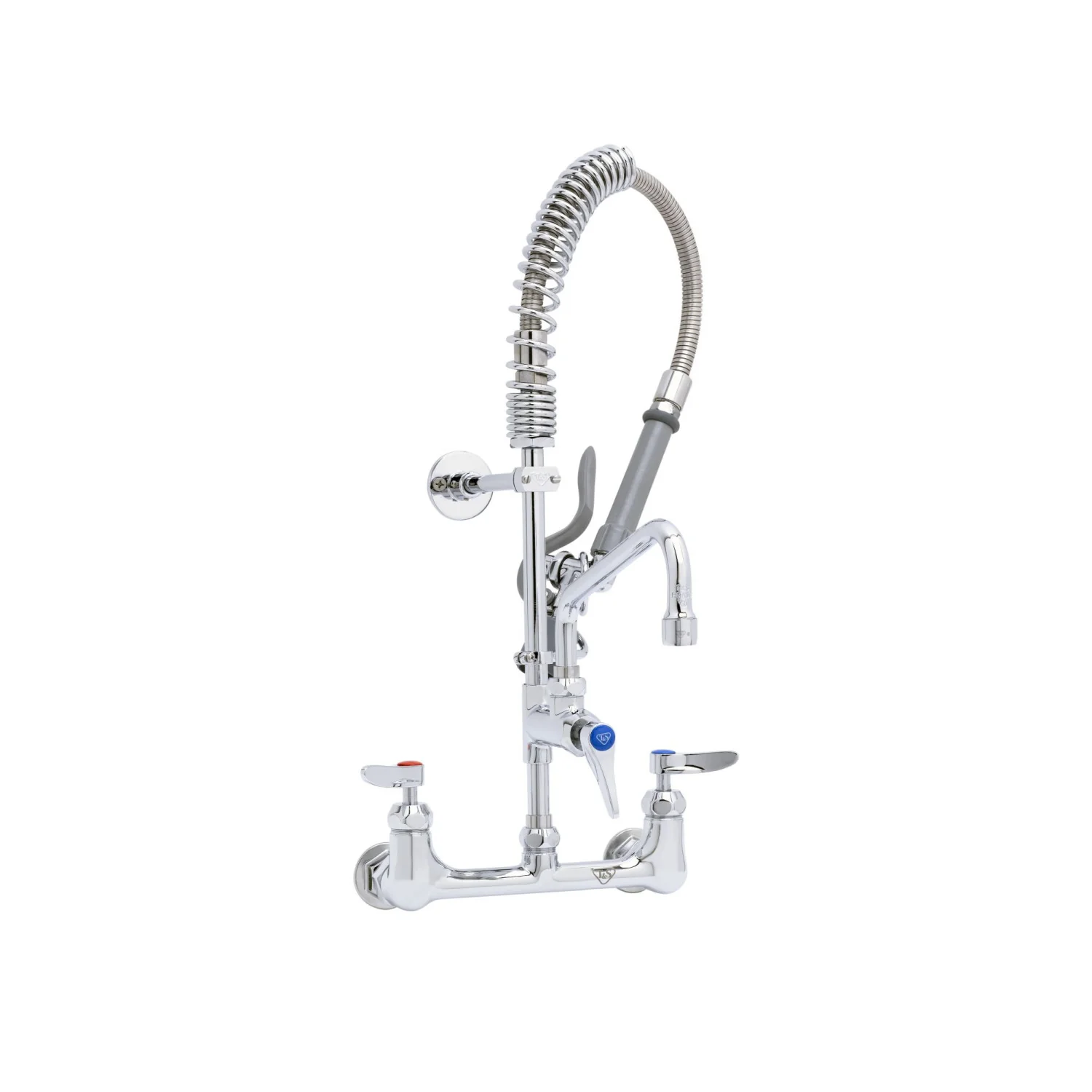 T&S Brass MPY-8WLN-08-CR 8" Swing Nozzle 8" Wall Mount Mini Pre-Rinse - Cerama Cartridges & Lever Handles