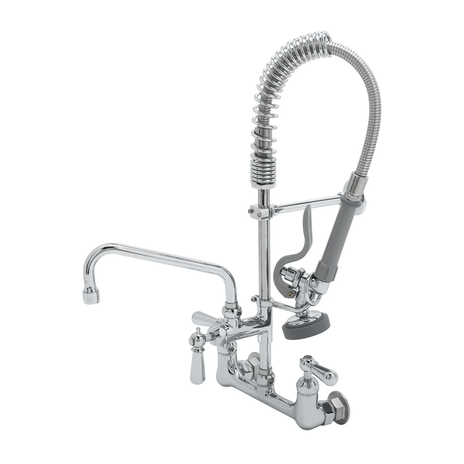 T&S Brass MPX-8WCN-08-CR 8" Swing Nozzle 8" Wall Mount Mini Pre-Rinse - Club Handles & Cerama