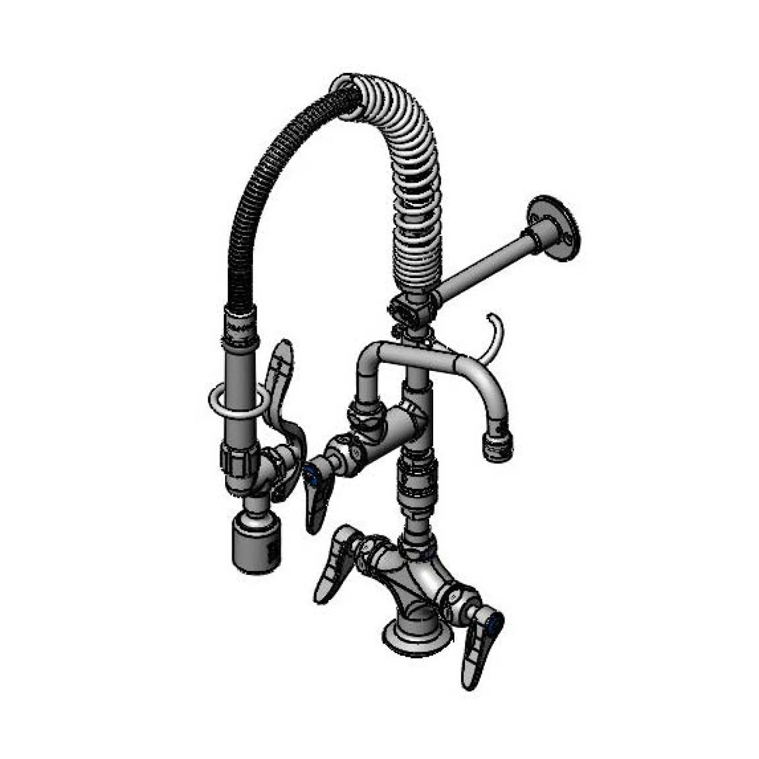 T&S Brass MPY-2DLV-06-CR 6" Swing Nozzle Single Hole Deck Mount Mini Pre-Rinse - Vacuum Breaker & Cerama
