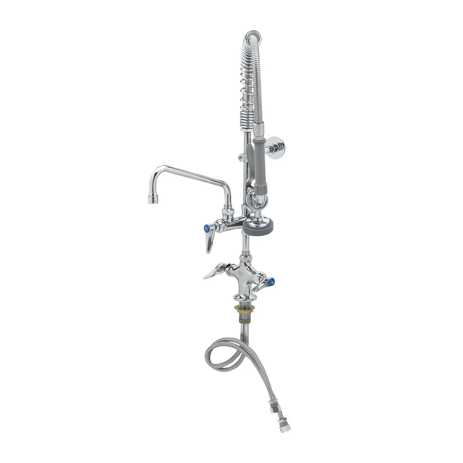 T&S Brass MPZ-2DLN-08 8" Swing Nozzle Single Hole Deck Mount Mini Pre-Rinse - Lever Handles & Eterna