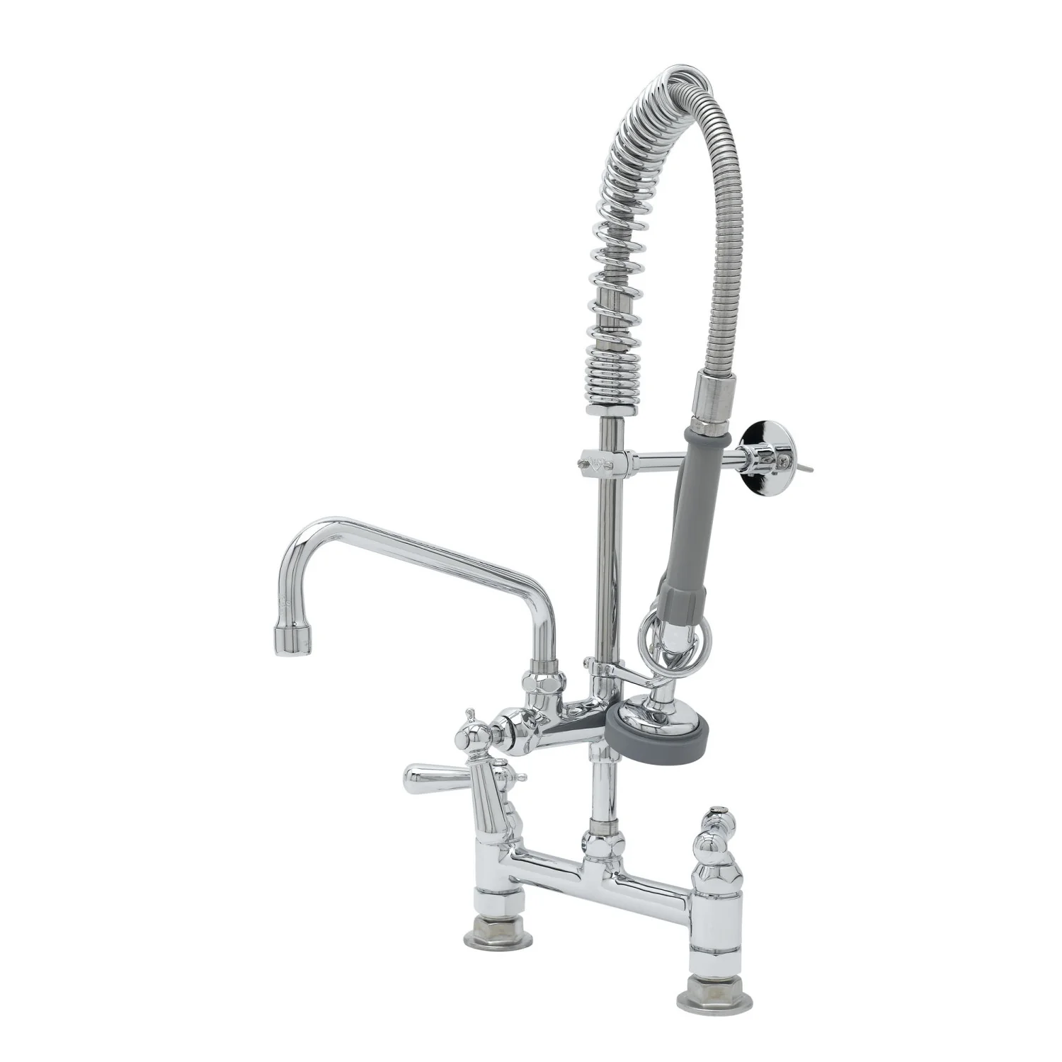 T&S Brass MPZ-8DCN-08 8" Swing Nozzle 8" Deck Mount Mini Pre-Rinse Unit - Club Handles