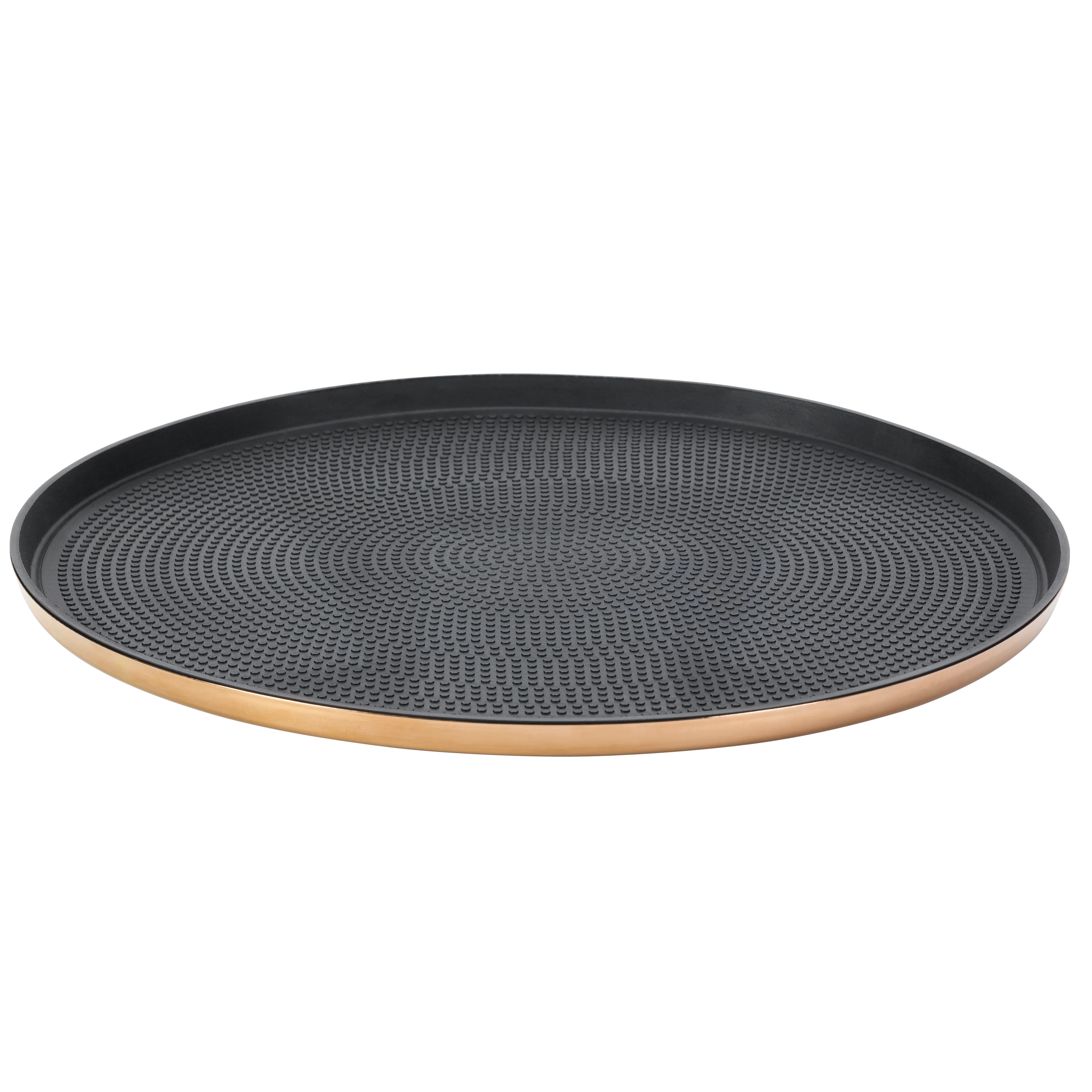 Modern Edge Large 14" Round Serving Tray in Rose Gold