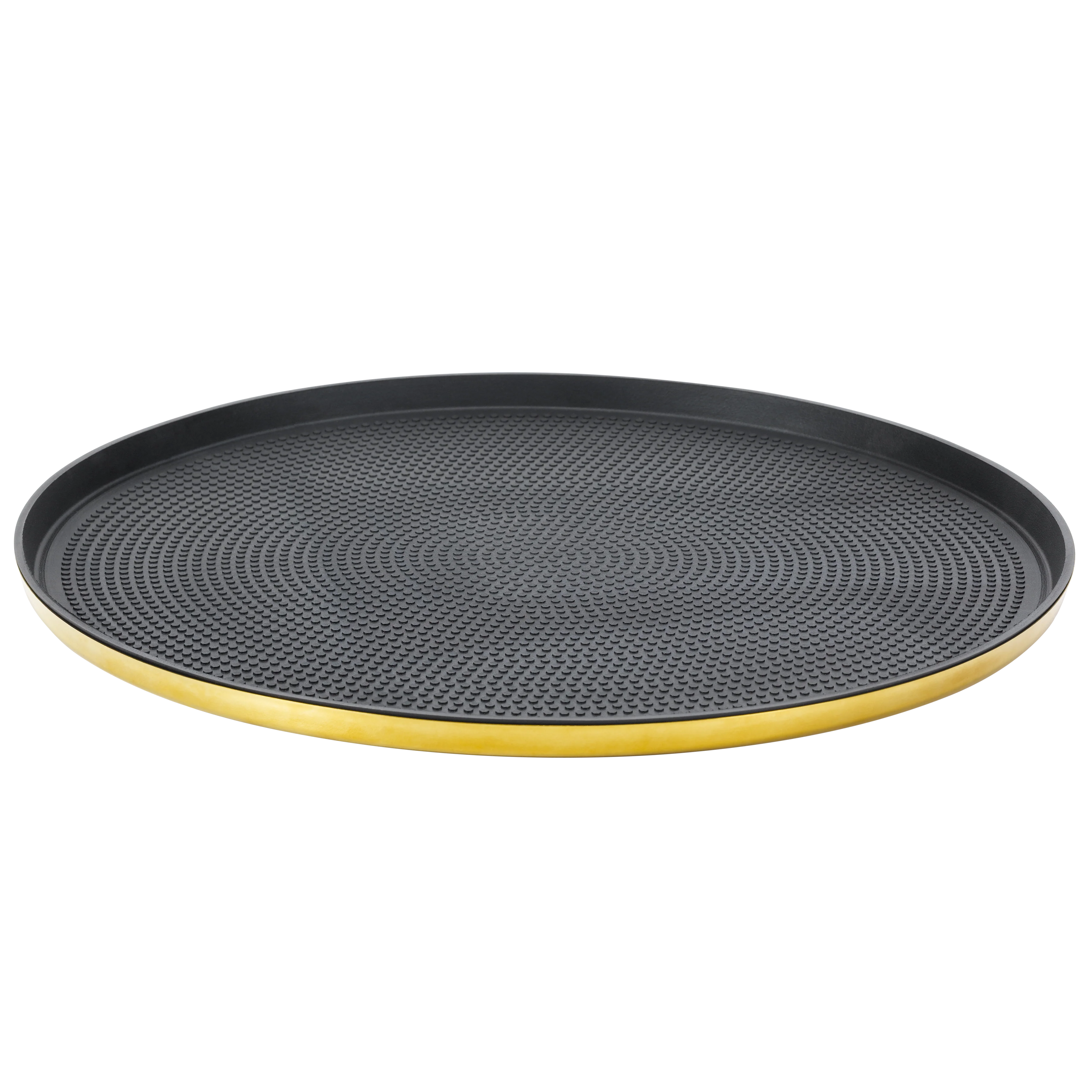 Modern Edge Large 14" Round Serving Tray in Vintage Gold