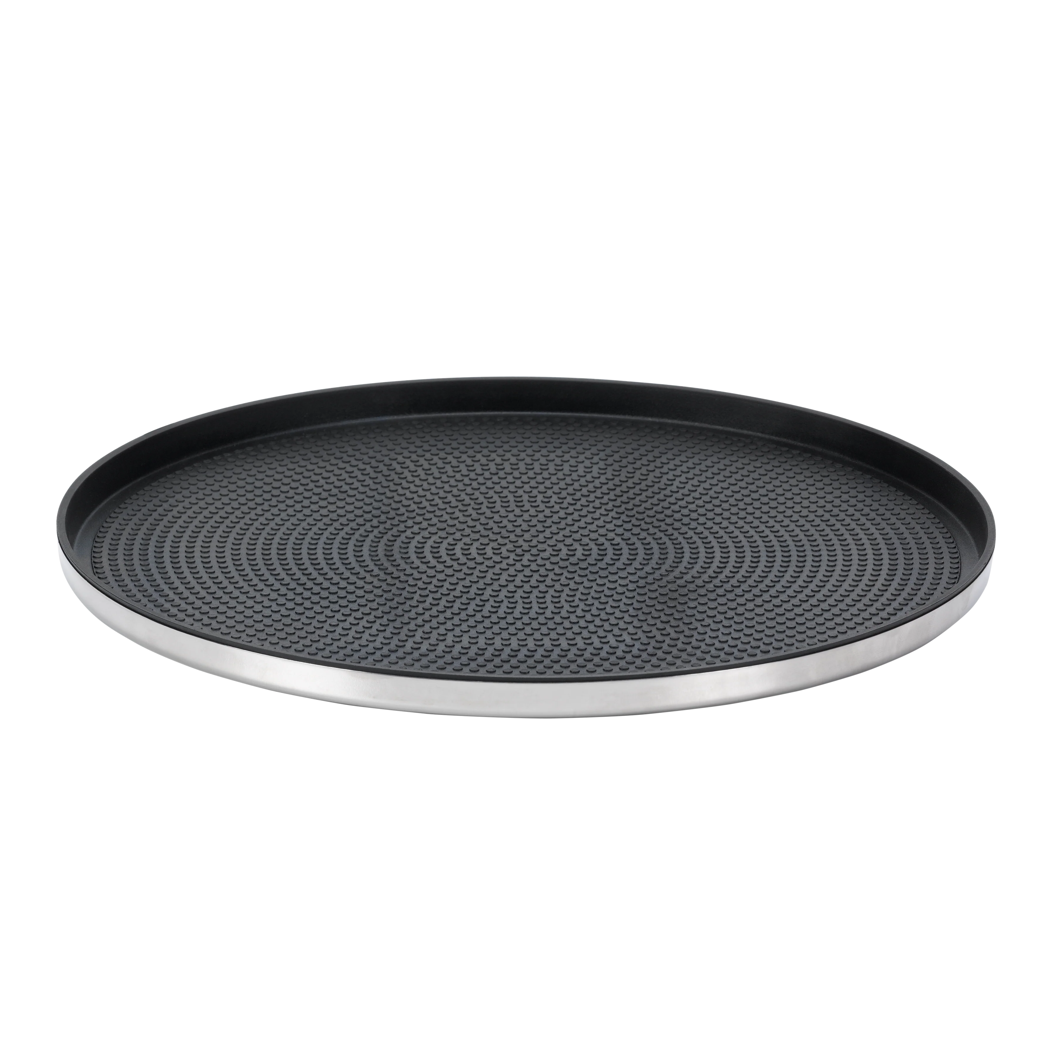 Modern Edge Medium 12" Round Serving Tray in Polished Stainless