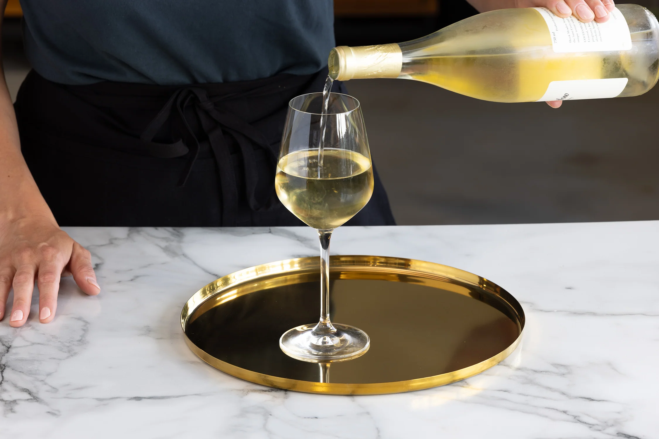 Modern Edge Medium 12" Round Serving Tray in Vintage Gold - Image 3
