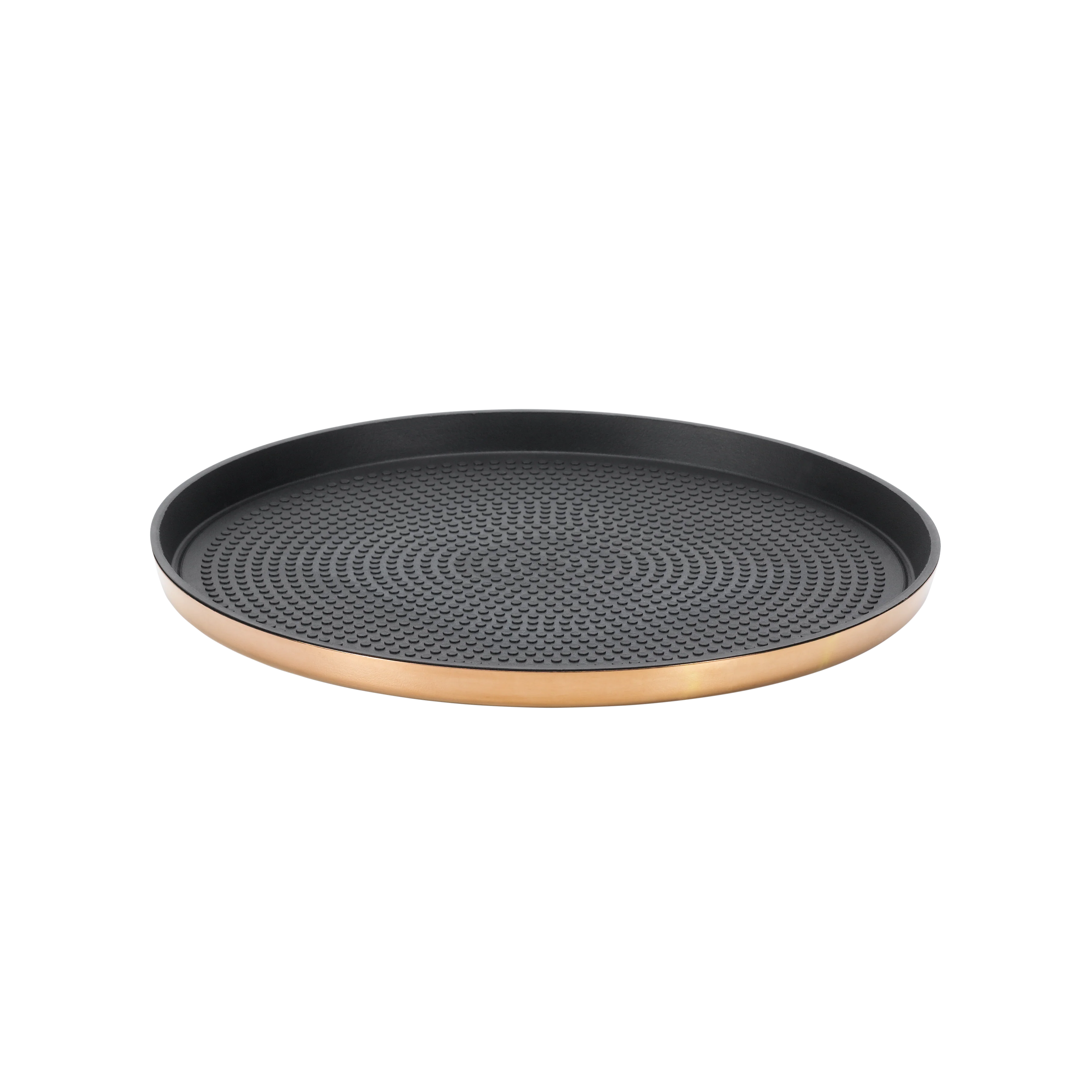 Modern Edge Small 9" Round Serving Tray in Rose Gold
