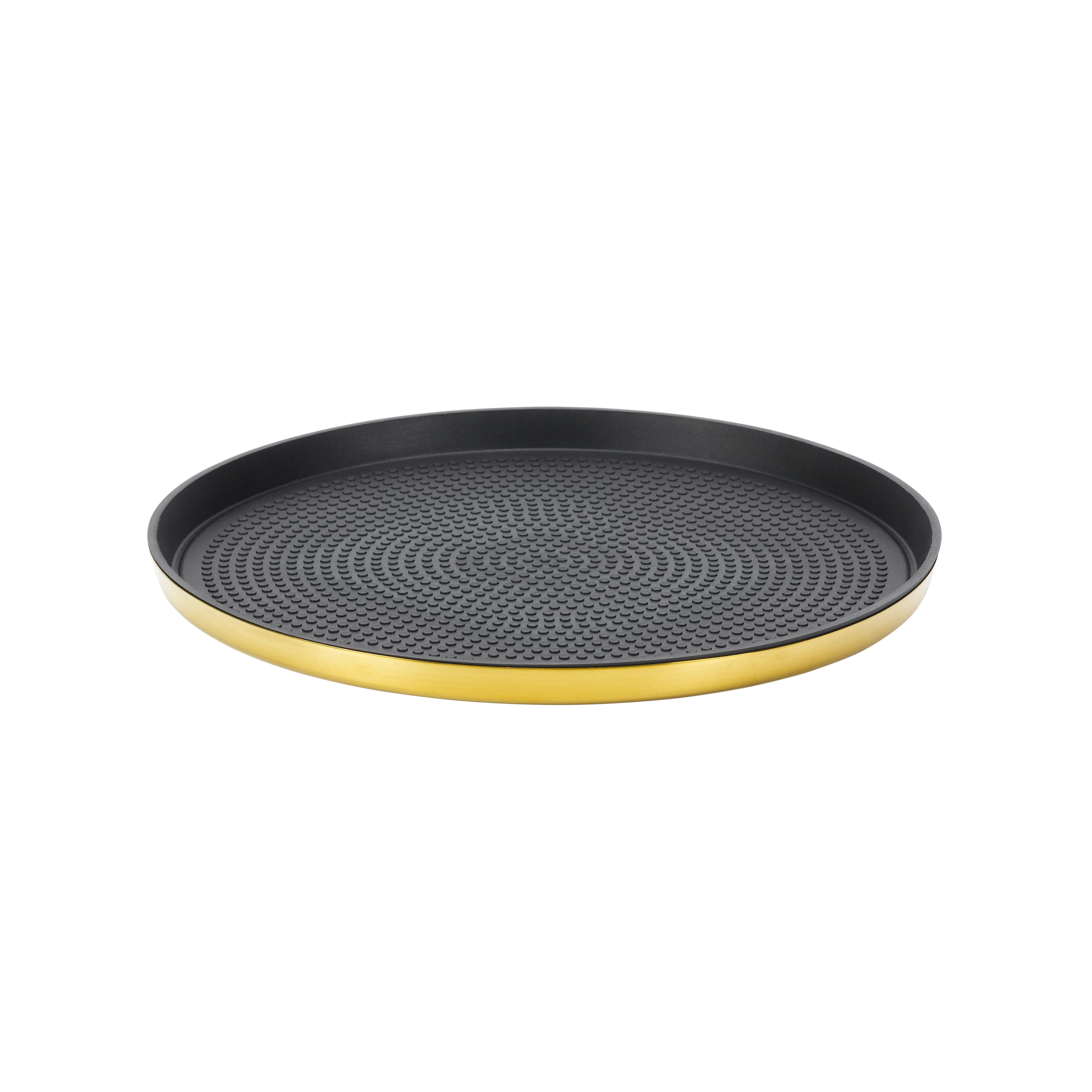 Modern Edge Small 9" Round Serving Tray in Vintage Gold