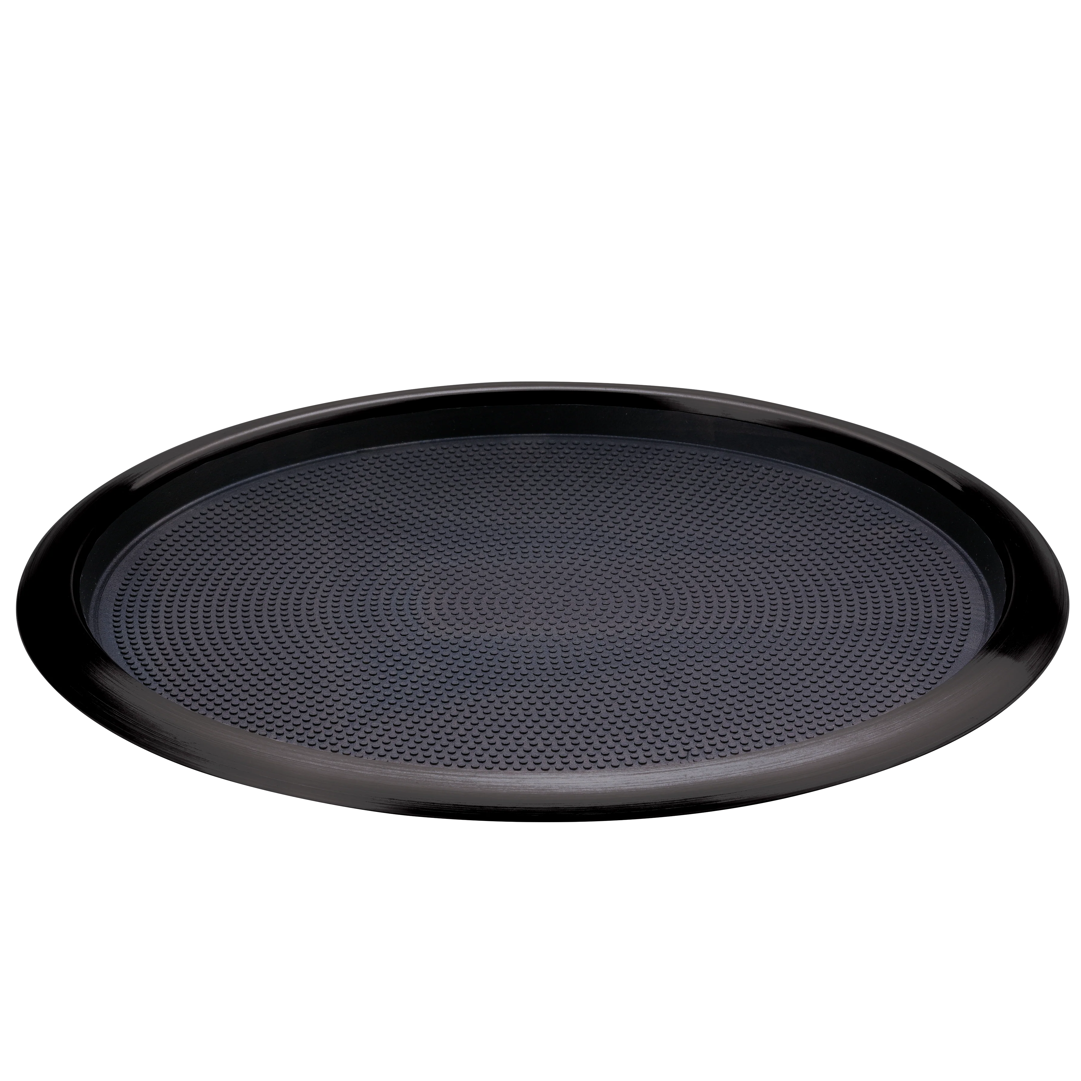 Non-Slip Removable Insert 16 in. Large Round Serving Tray in Black Onyx