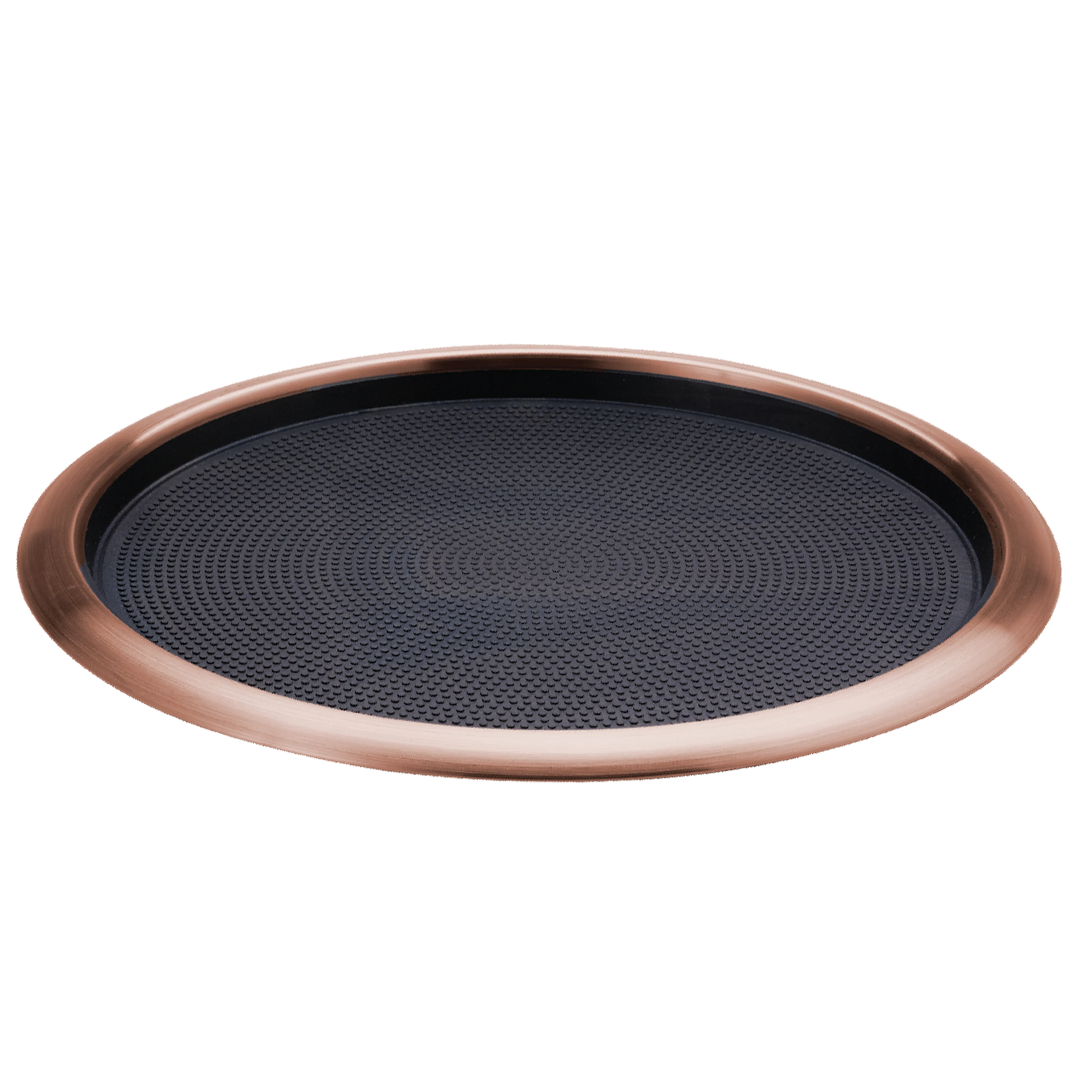 Non-Slip Removable Insert 16 in. Large Round Serving Tray in Rose Gold