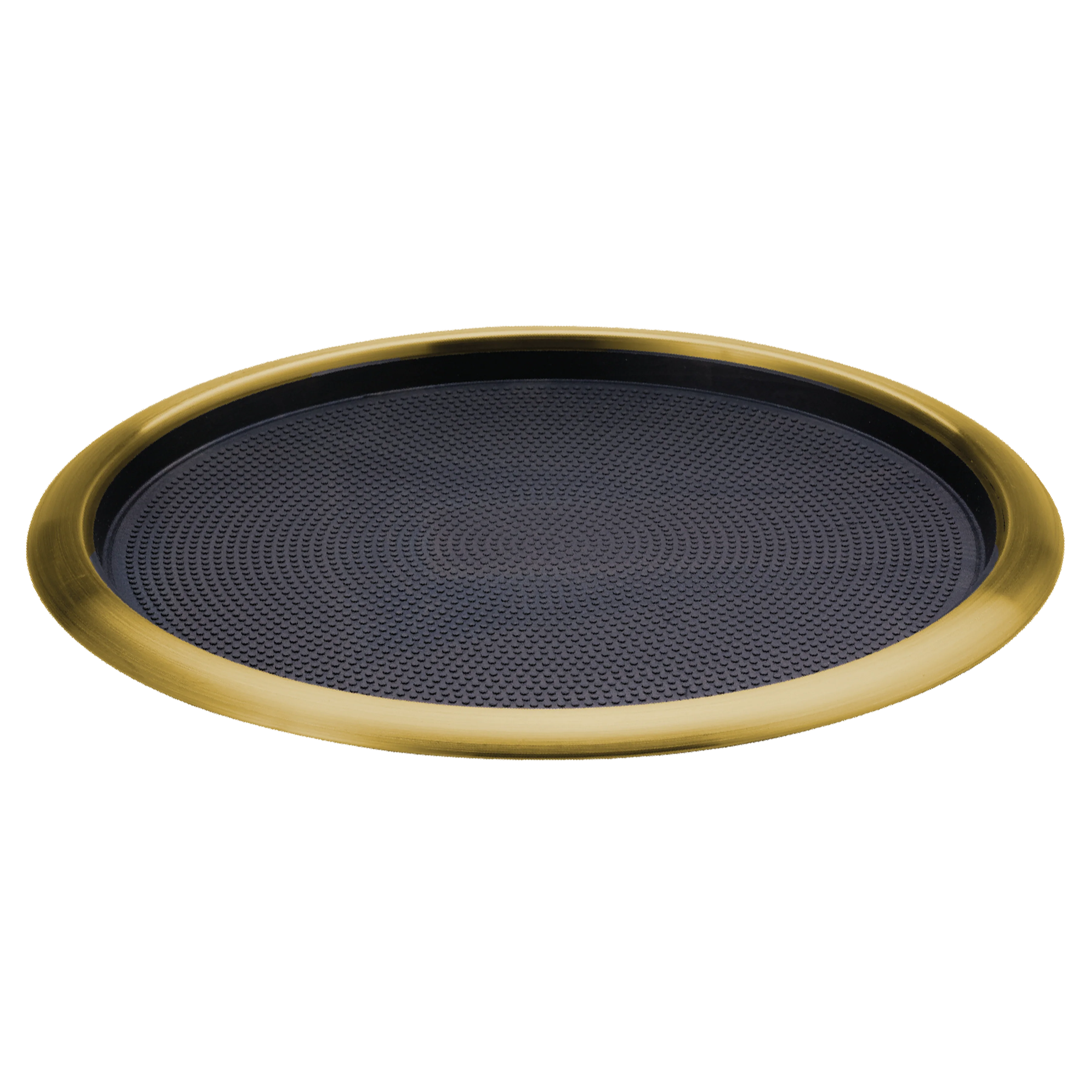 Non-Slip Removable Insert 16 in. Large Round Serving Tray in Vintage Gold