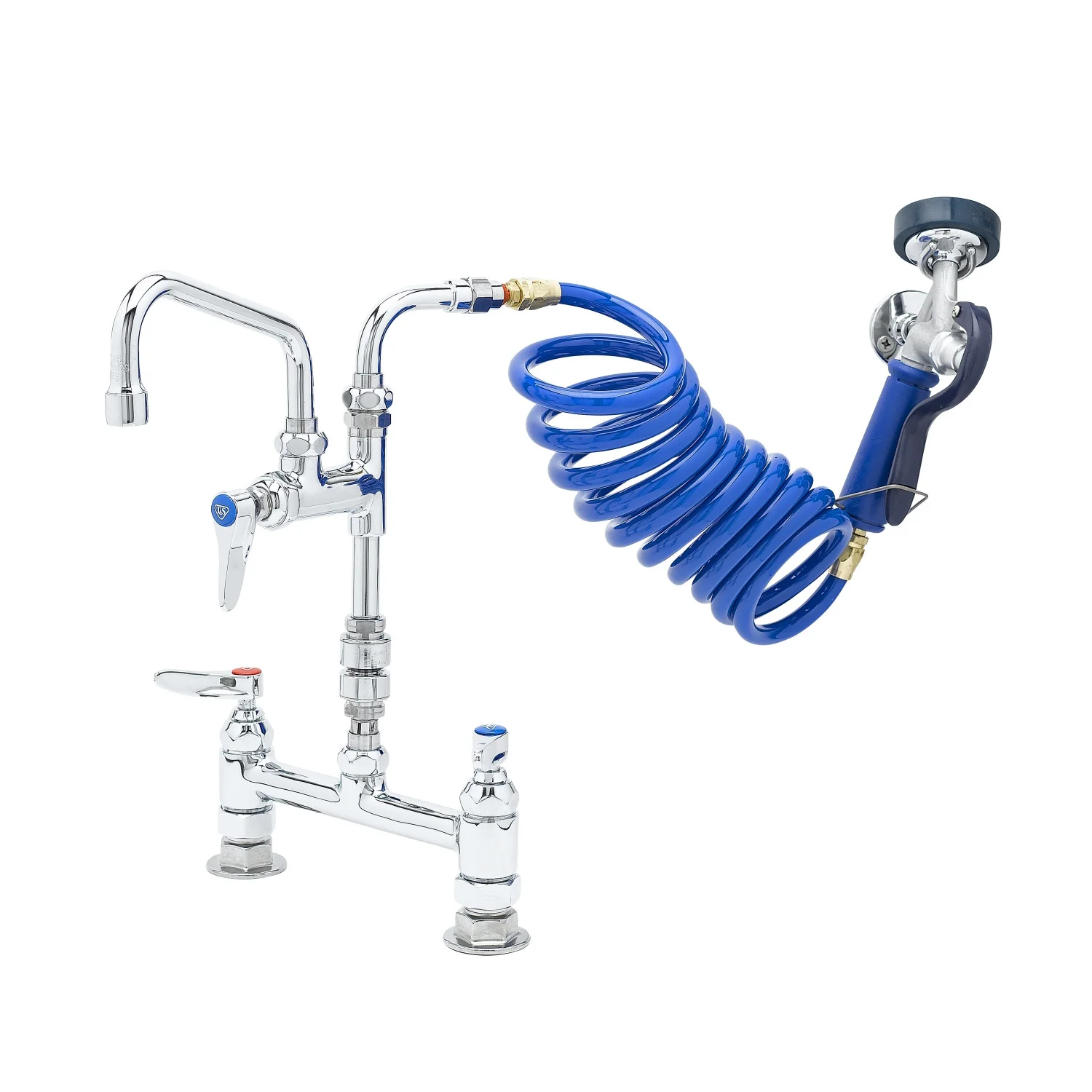 T&S Brass PG-8DSAV-06 8" Deck Mount Pet Grooming Faucet - 6" Add-On Nozzle & Aluminum Spray Valve