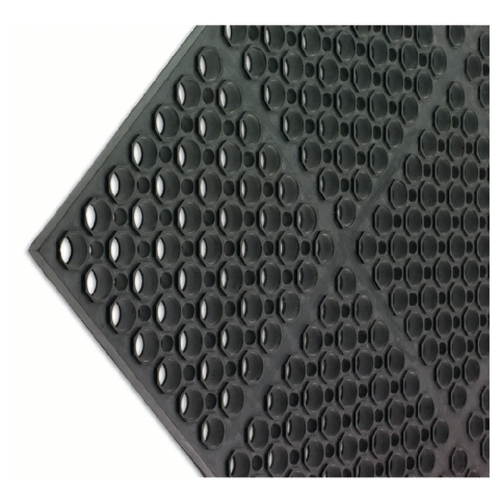 Carlisle KM2100B 36 Inch Rubber Kitchen Mat Bullnose Edge Anti-Slip Black