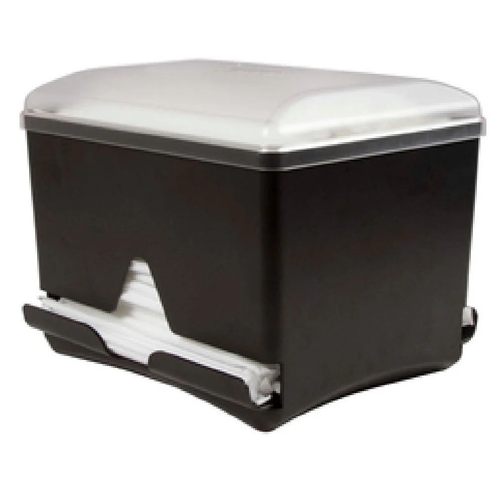 Carlisle ST500 10 Inch Double-sided Straw Dispenser Plastic Black with Clear Lid