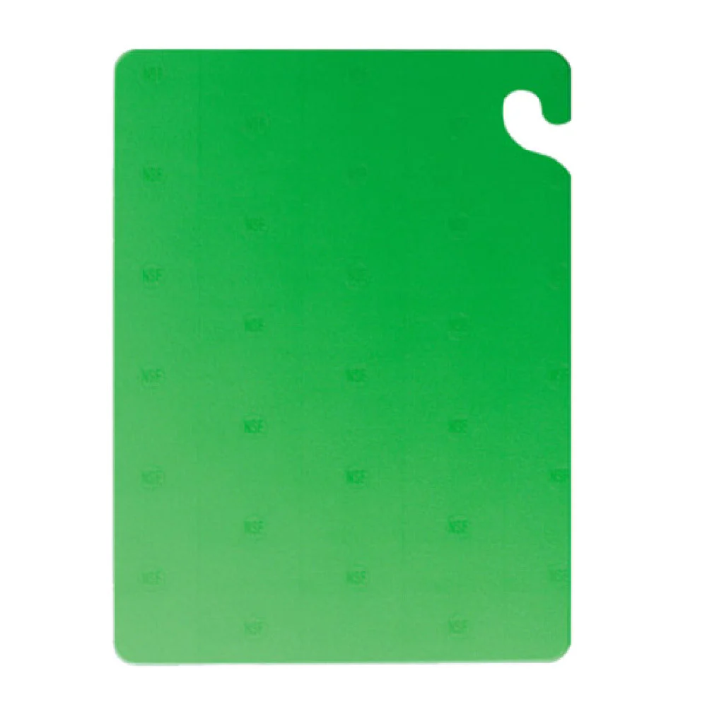 Carlisle CB152012GN 20 Inch Cutting Board Green Co-polymer with Food Safety Hook