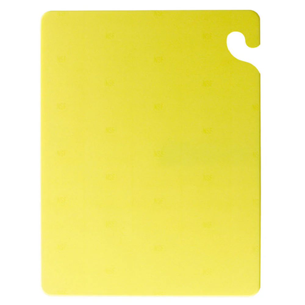 Carlisle CB152012YL 20 Inch Yellow Cutting Board with Food Safety Hook Co-polymer