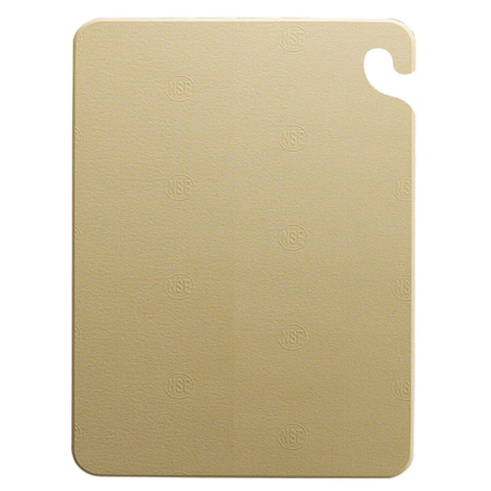 Carlisle CB182412BR 24 Inch Brown Cutting Board with Food Safety Hook Co-polymer