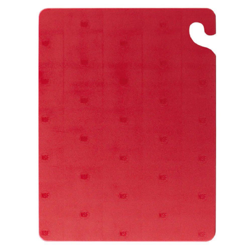 Carlisle CB121812RD 18 Inch Red Cutting Board with Food Safety Hook Co-Polymer