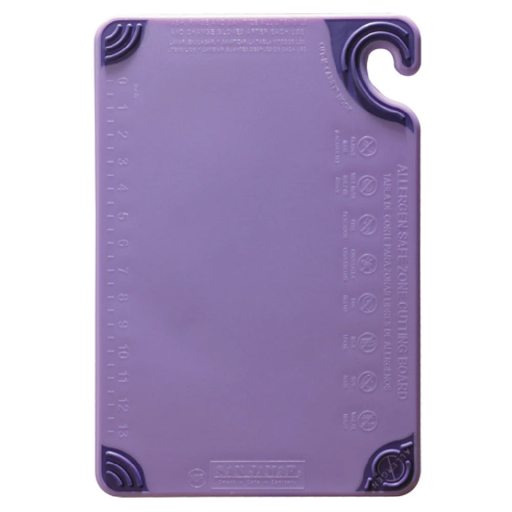 Carlisle CBG6938PR 9 Inch Purple Cutting Board with Food Safety Hook and Ruler