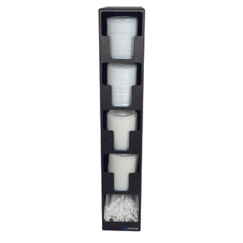 Carlisle L2204 5-1/2 Inch Lid and Straw Tower countertop black polystyrene