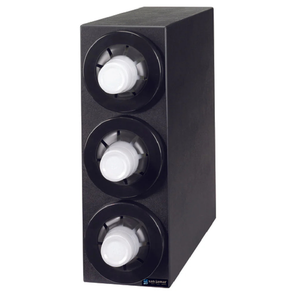 Carlisle C2953BK 23-3/4 Inch Beverage Cabinet with 3 Cup Dispensers Black Polystyrene