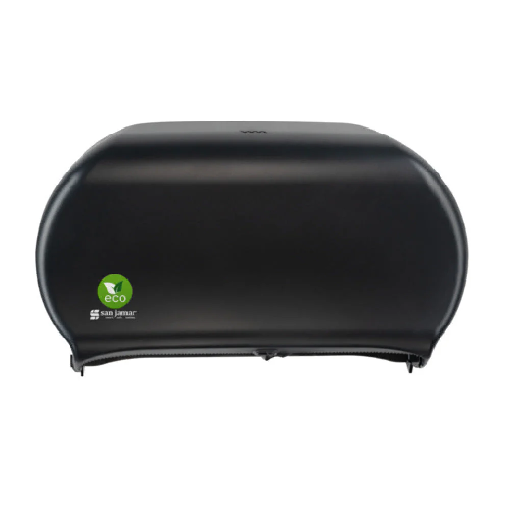 Carlisle R4000REBK 19 Inch Twin Jumbo Bath Tissue Dispenser Plastic Black