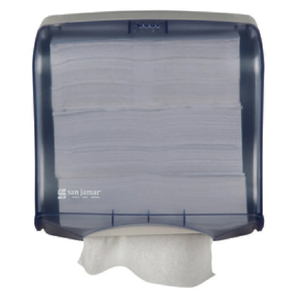 Carlisle T1755TBL 11 Inch Manual Paper Towel Dispenser Blue Plastic with Lock