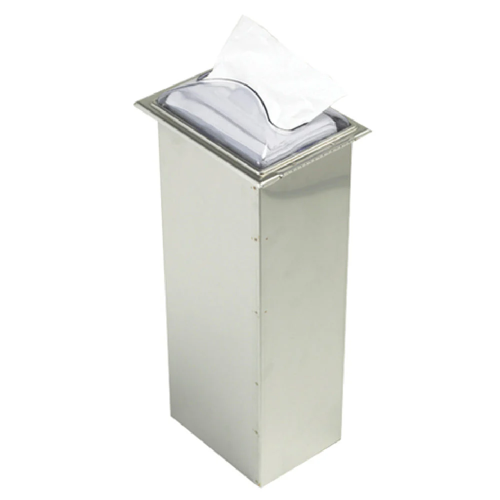 Carlisle H2003CLSS12 7 Inch Countertop Paper Napkin Dispenser Steel Clear Faceplate