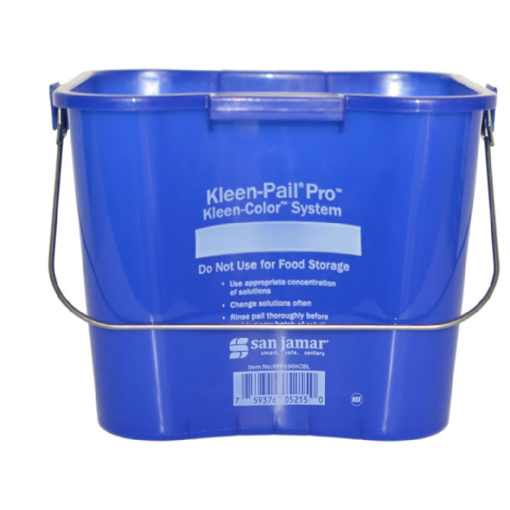 Carlisle KPP196KCBL 6 Quart Plastic Bucket Blue Raised Bottom with Molded Handles