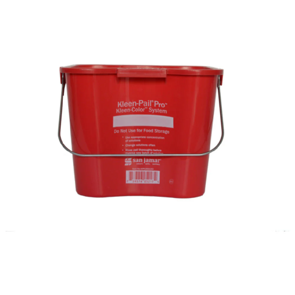 Carlisle KPP196KCRD 6 Quarts Plastic Bucket Red Rounded Corners with Molded Handles