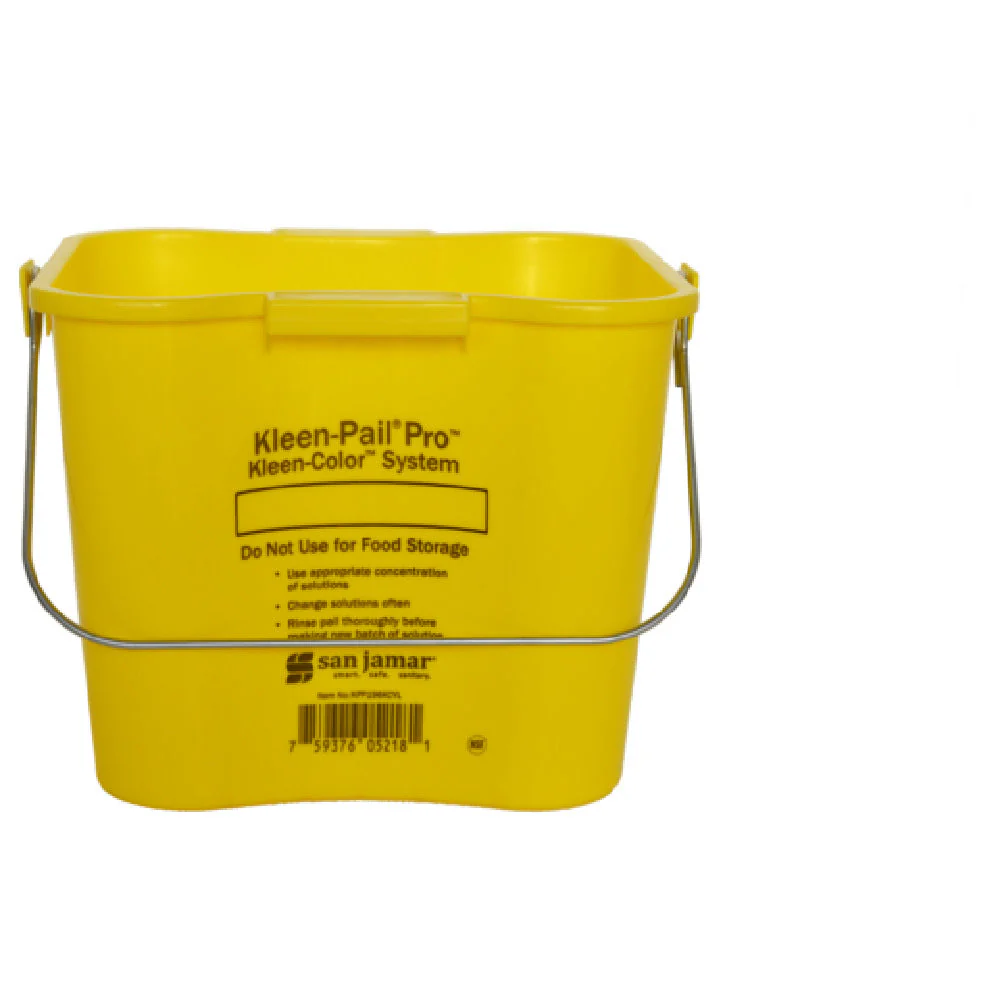 Carlisle KPP196KCYL 6 Quart Yellow Plastic Bucket with Molded-in Handles and Rounded Corners