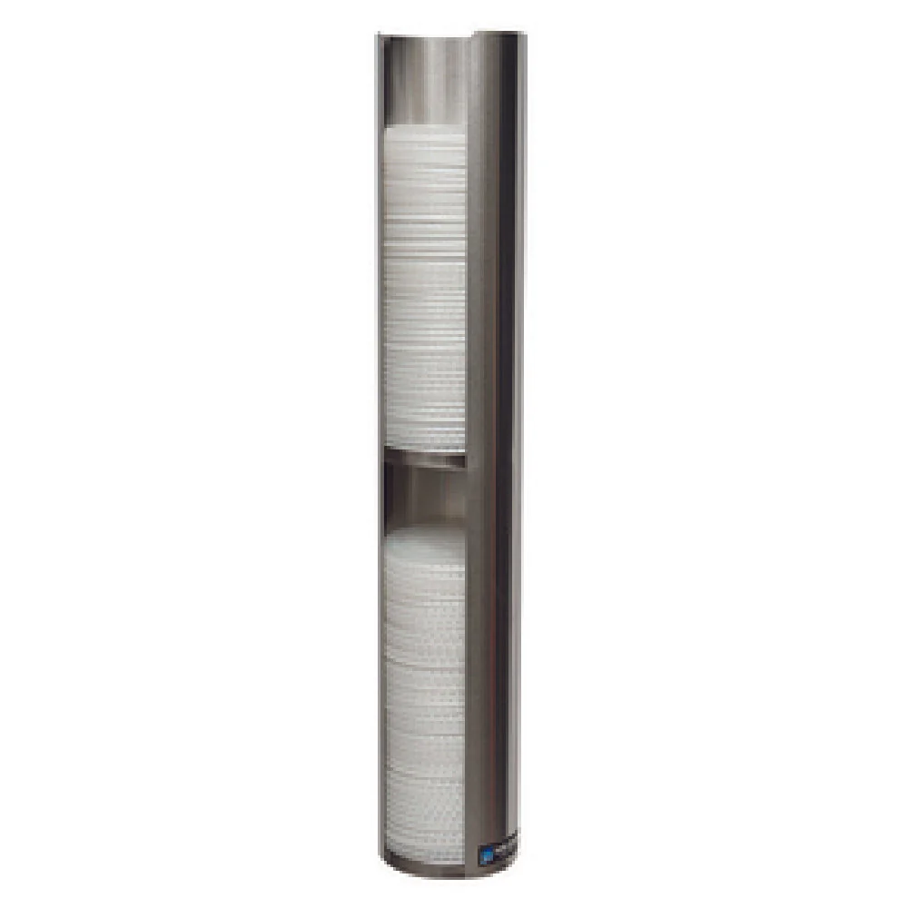 Carlisle L3402 23-1/2 Inch Lid Dispenser Wall Mount Dual Section Stainless Steel
