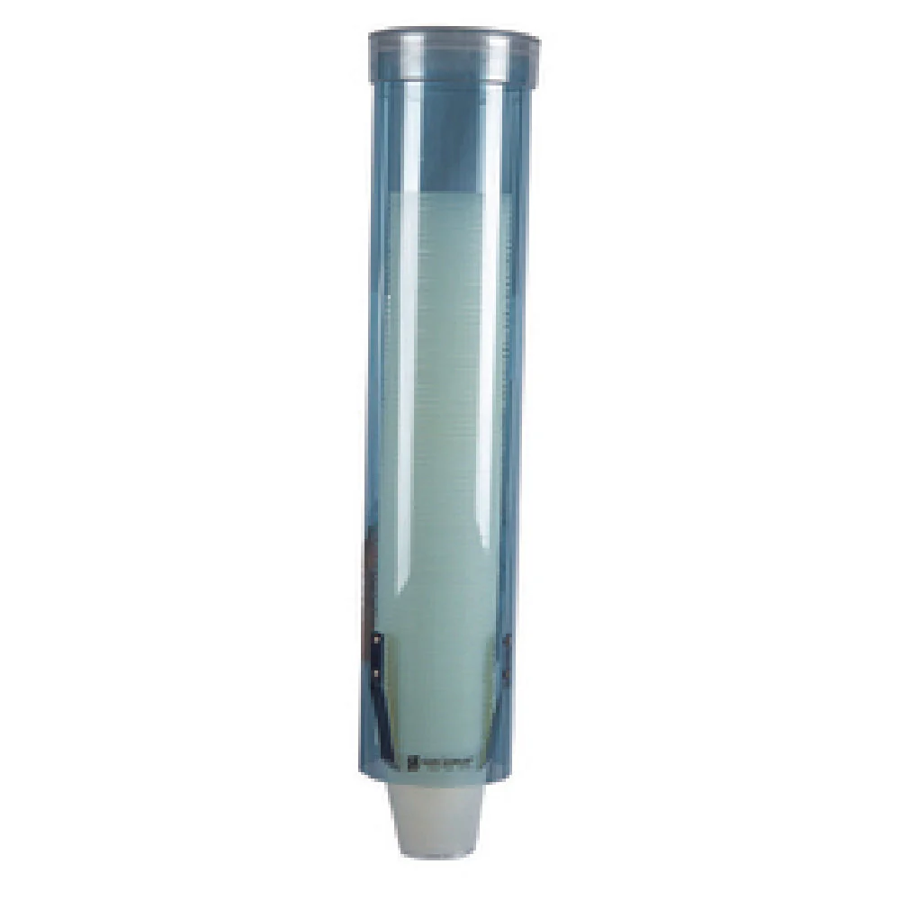 Carlisle C3165TBL 16 Inch Water Cup Dispenser Wall Mount Pull Type Plastic Arctic Blue