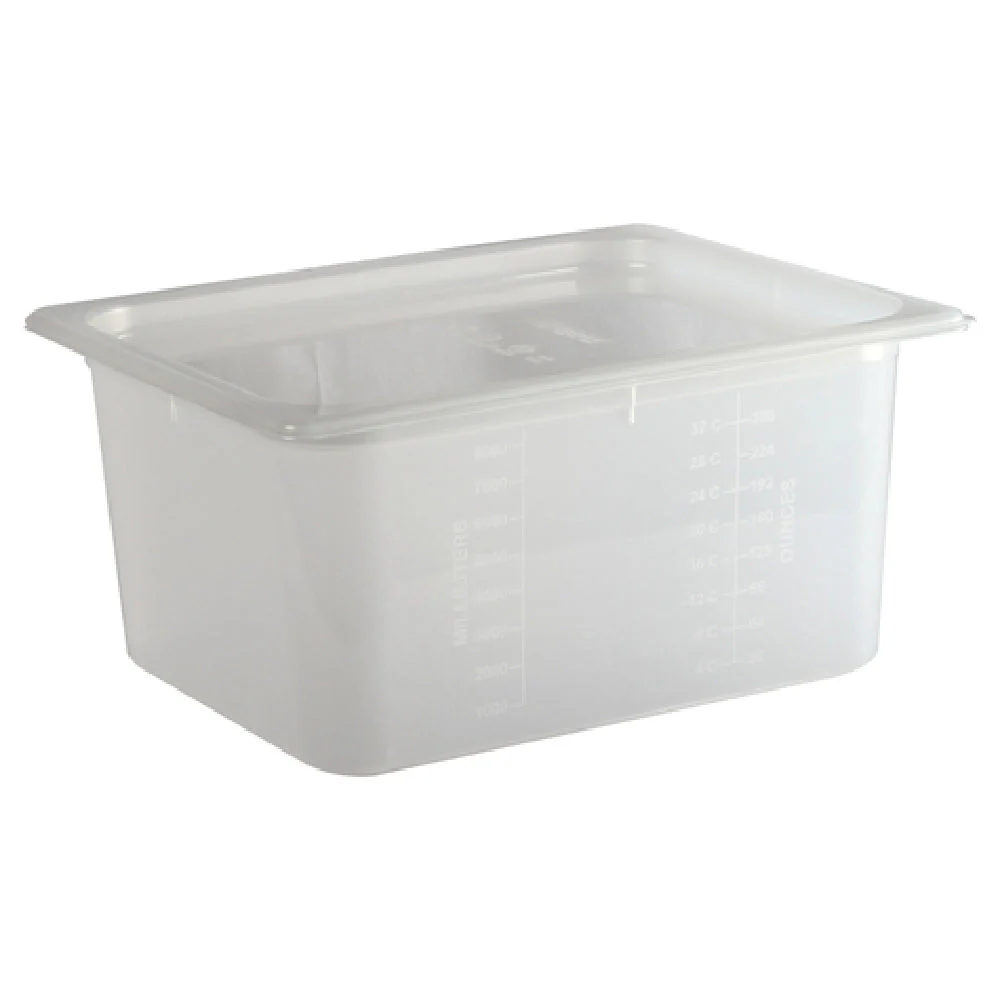 Carlisle MP12 9 Quarts Food Pan Stackable with Lid Translucent Polypropylene