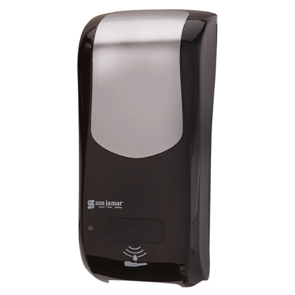 Carlisle SHF970BKSS 5-1/2 Inch Wall Mount Hybrid Soap Dispenser Plastic Black Stainless