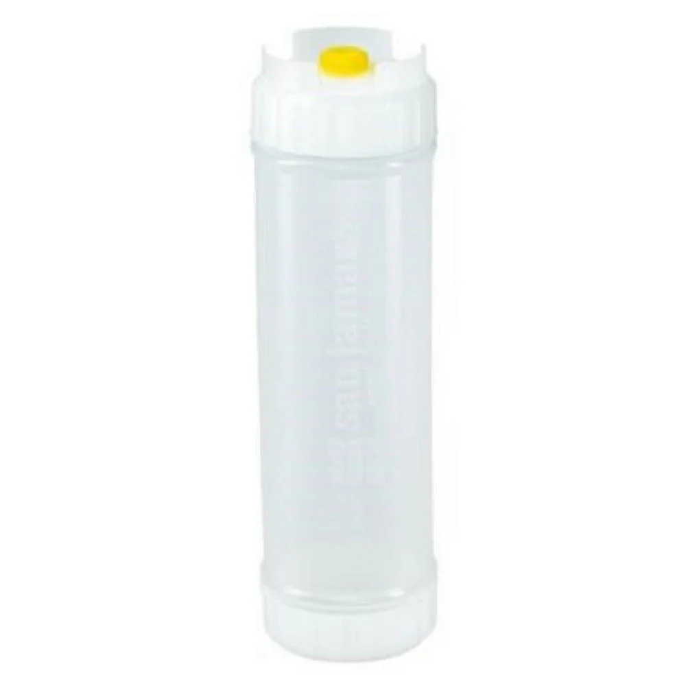 Carlisle 857324M 24 Oz Sauce Bottle Squeeze Bottle with Yellow Valve Natural 6 Packs