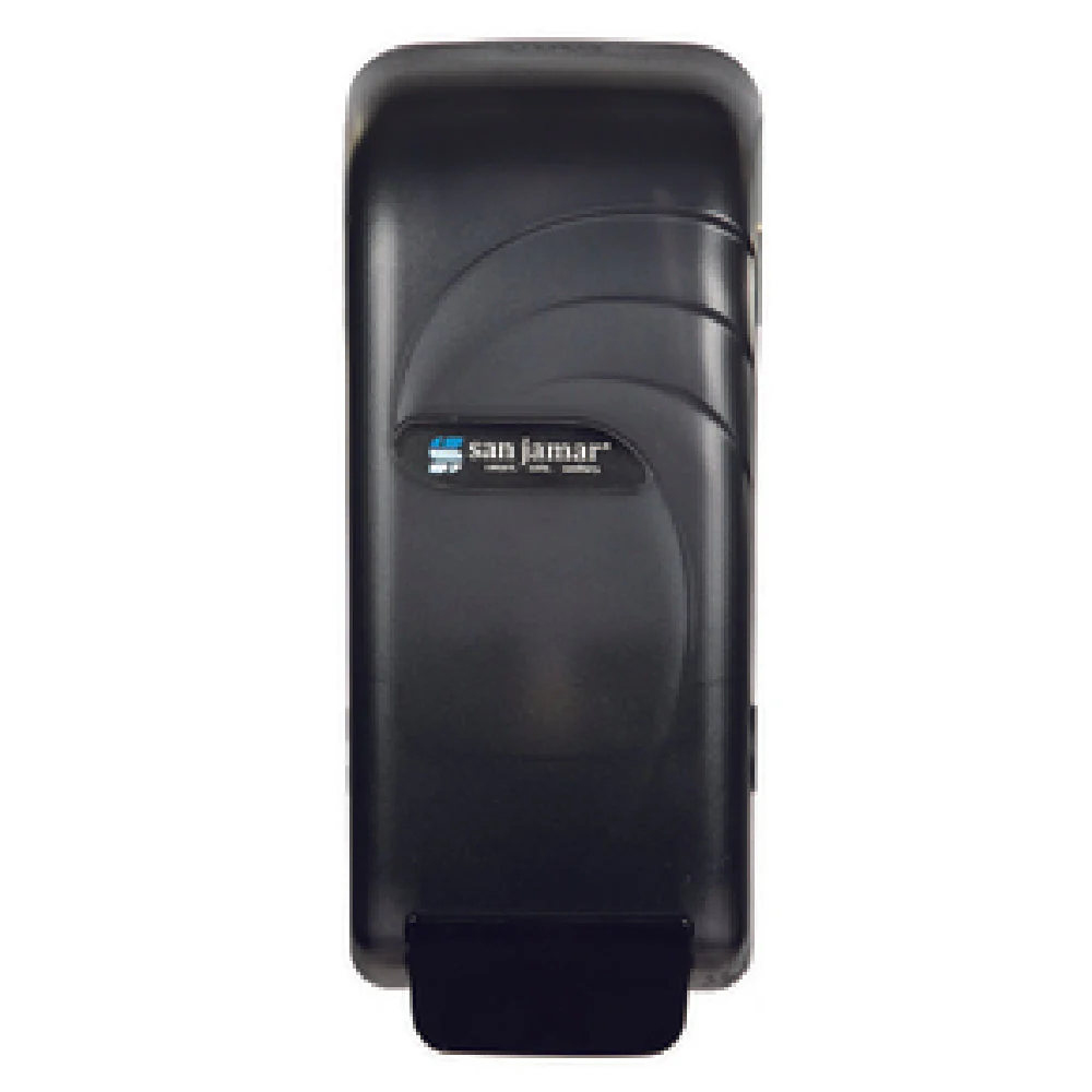 Carlisle S890TBK 4-1/2 Inch Wall Mount Soap and Hand Sanitizer Dispenser Translucent Black Pearl