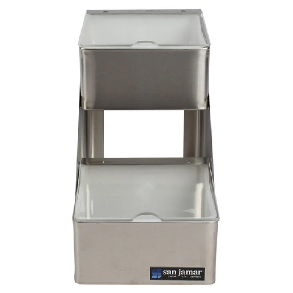 Carlisle B4702INL 6-1/8 Inch 2 Tier Stainless Steel Condiment Center with Inserts