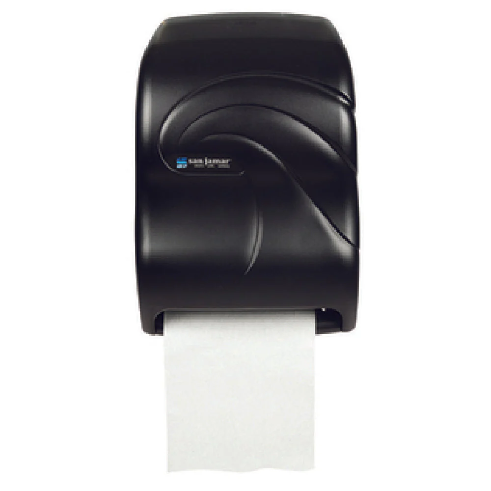 Carlisle T1390TBK 11-3/4 Inch Touchless Paper Towel Dispenser Black Plastic with Lock