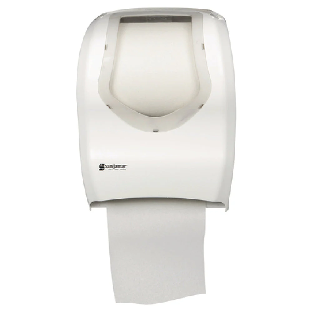 Carlisle T1370WHCL 12-11/16 Inch Touchless Paper Towel Dispenser White Plastic with Lock