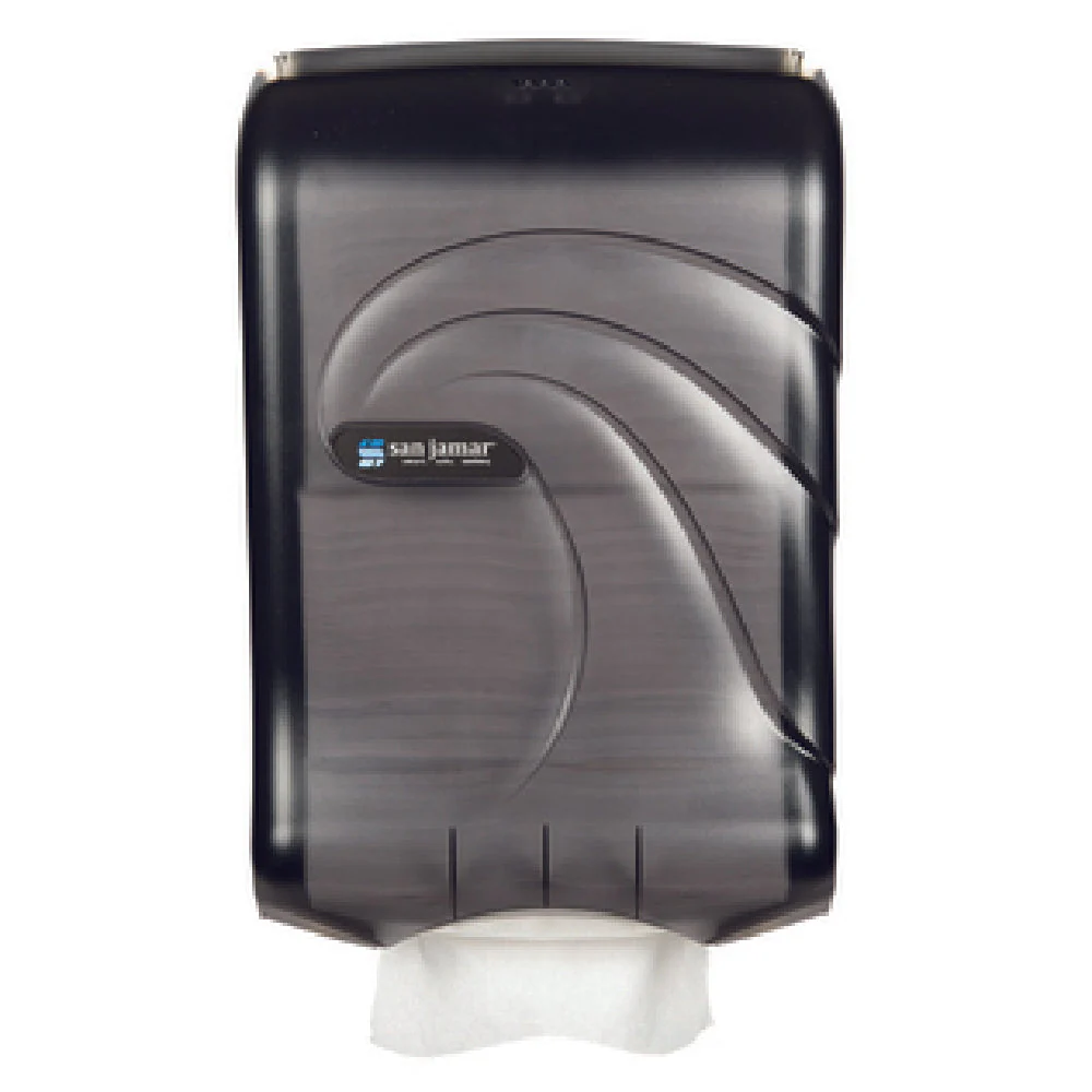 Carlisle T1790TBK 11-3/4 Inch Wall Mount Paper Towel Dispenser Black Plastic with Lock