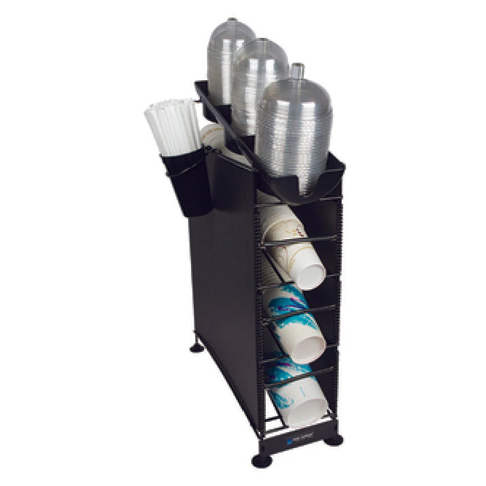 Carlisle C8504WFD 6-3/8 Inch Cup Dispenser Coffee Lid Organizer Steel Wire 4 Tier