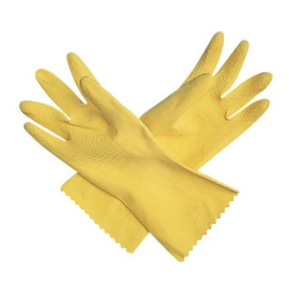 Carlisle 620-L Large Dishwashing Gloves 15 mil Latex Yellow Embossed Grip