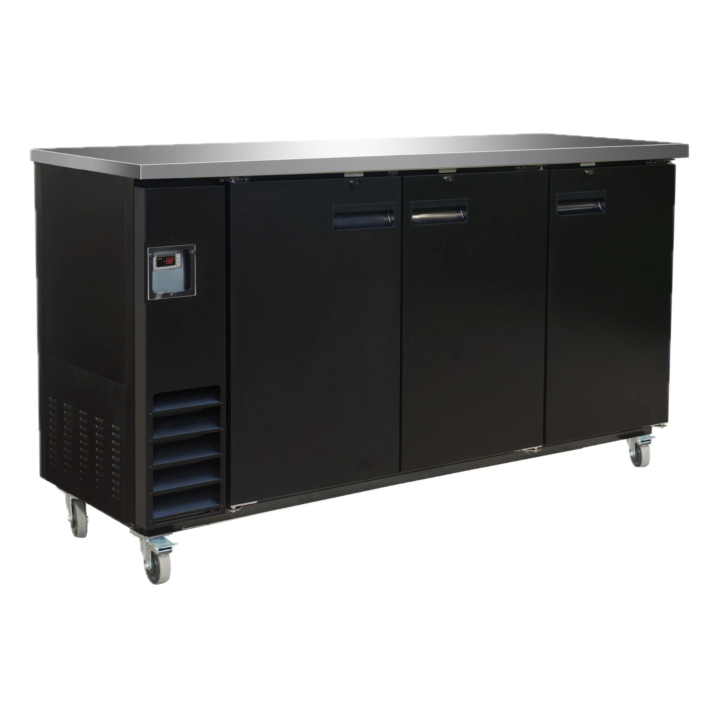 Serv-Ware 73" 3-Door Back Bar Cooler - Solid Door Commercial Refrigerator