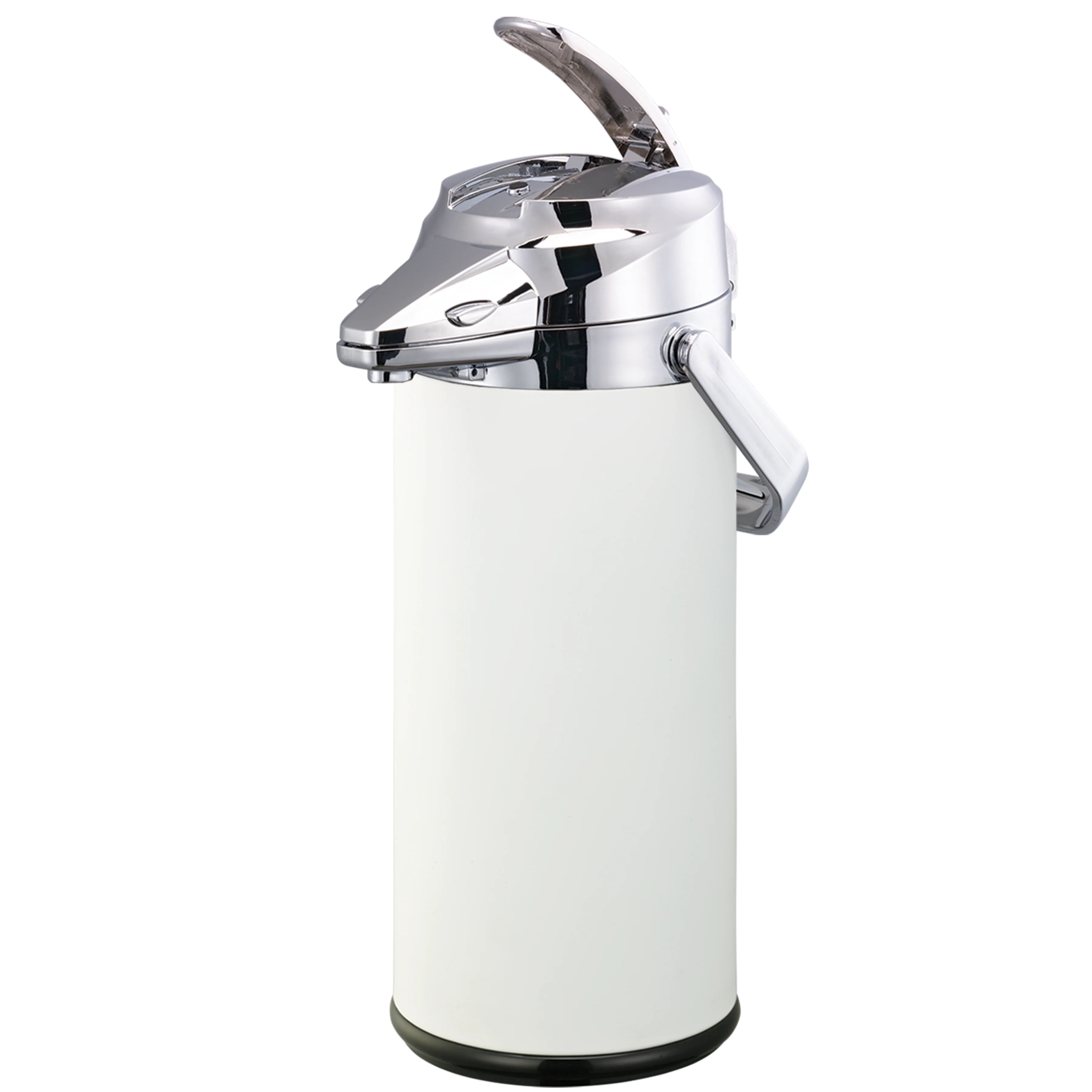 Signa-Air 2.2-Liter Stainless Vacuum Insulated Airpot with Lever Pump Lid in White and Chrome