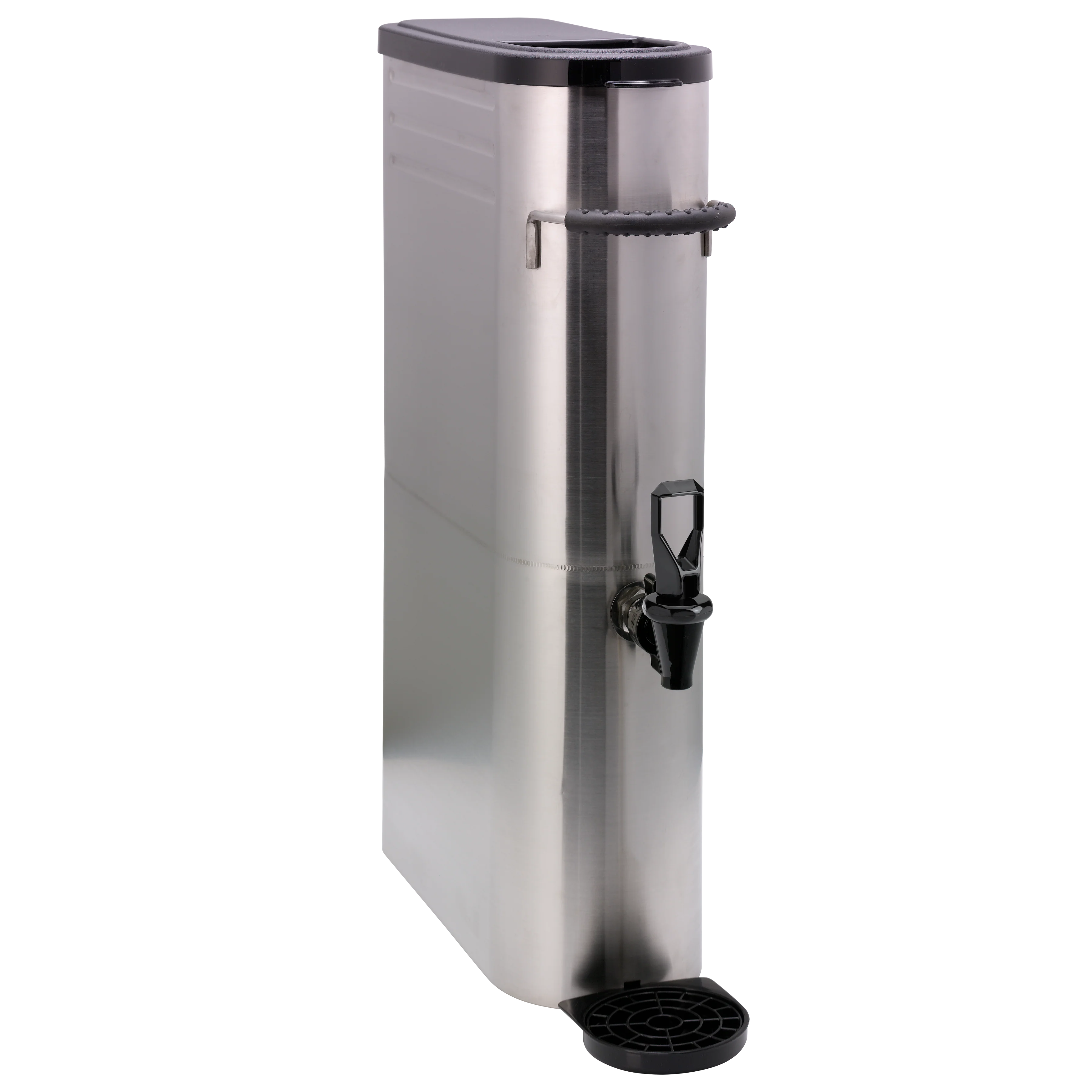 Slim 3.5-Gallon Commercial Stainless Tea Urn in Brushed Stainless and Black
