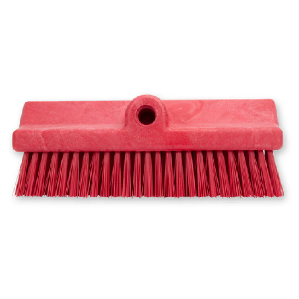 Carlisle 40423EC05 10 Inch Dual Surface Floor Scrub Brush Head Red Polyester