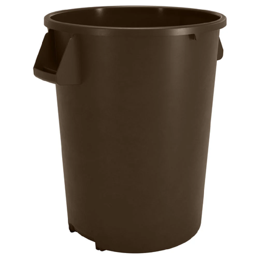 Carlisle 84102001 20 Gallon Round Trash Container Heavy Duty Polyethylene Brown